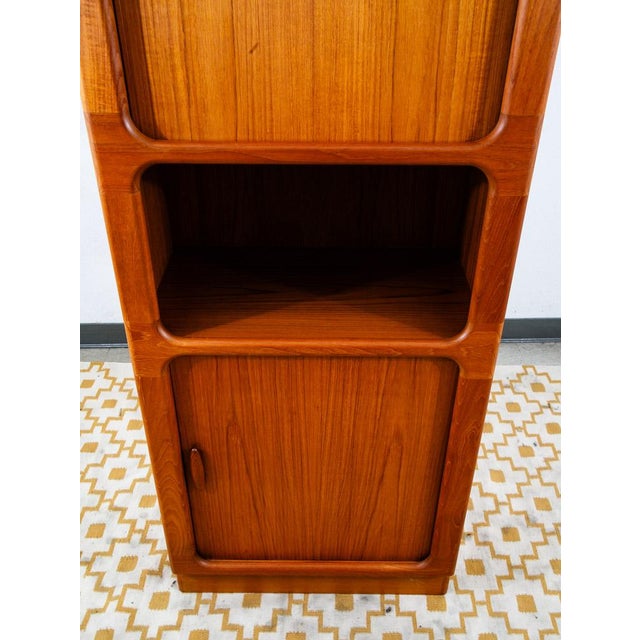 1960s Mid Century Danish Cabinet Dyrlund Teak Compact Storage Tambour Doors Shelving For Sale In Sacramento - Image 6 of 12