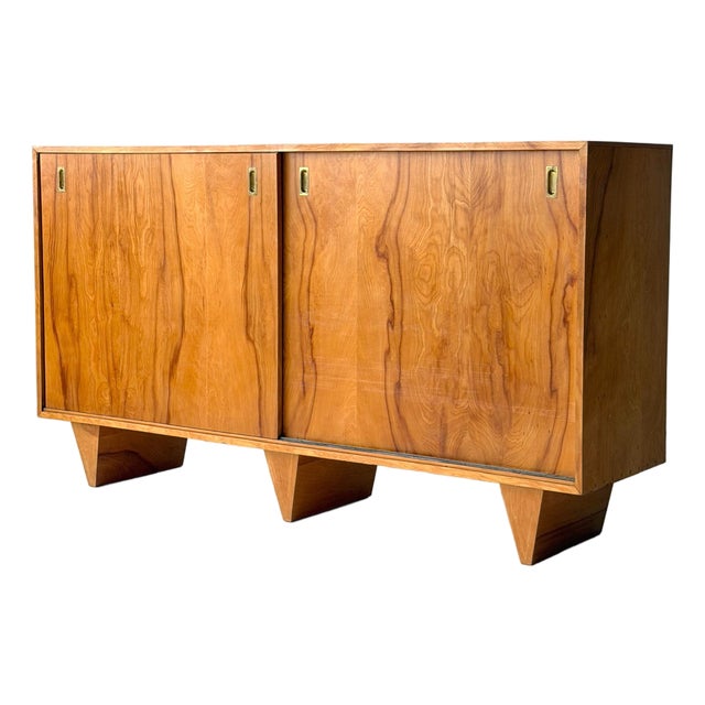 1950s Inlaid Wood Credenza by Herbert Fritz Jr., Attributed For Sale