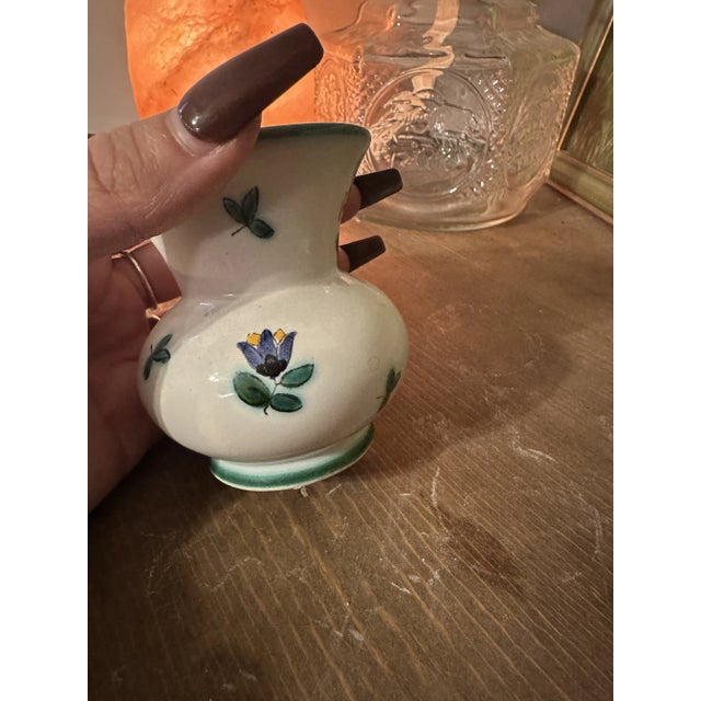 1970s 1970s Small Austrian Ceramic Vase With Floral Details For Sale - Image 5 of 8