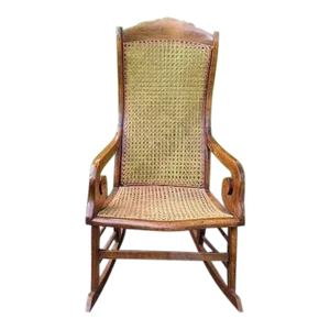 19th Century Caribbean St. Croix Regency Mahogany Rocking Chair With Caned Seat