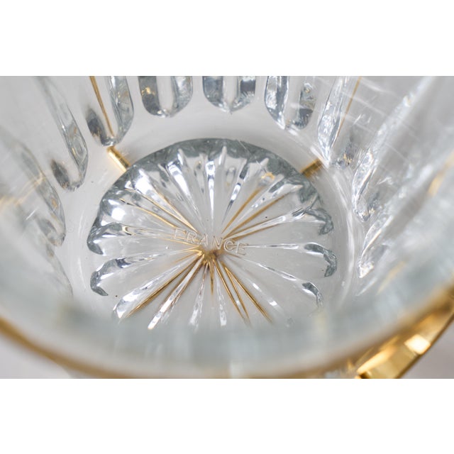Mid-Century Modern Ice Bucket and Tong in Crystal and Brass, 1940s, Set of 2 For Sale - Image 9 of 11