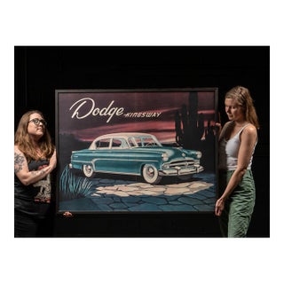 Vintage Dodge Kingsway Export Market Framed Advertising Poster For Sale