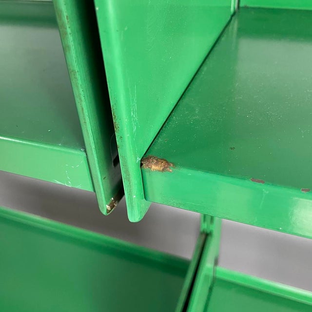 Italian Modern Green Metal Bookcase, 1970s, Set of 4 For Sale - Image 11 of 18
