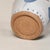 Handmade Flared Studio Pottery Bowl With Blue Botanical Brushstroke Pattern & Milky White Glaze For Sale - Image 13 of 13