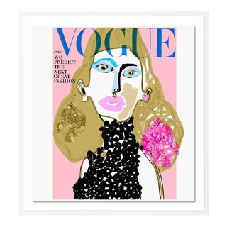 Vogue Cover July 1966 by Annie Naranian in White Frame, Small Art Print For Sale