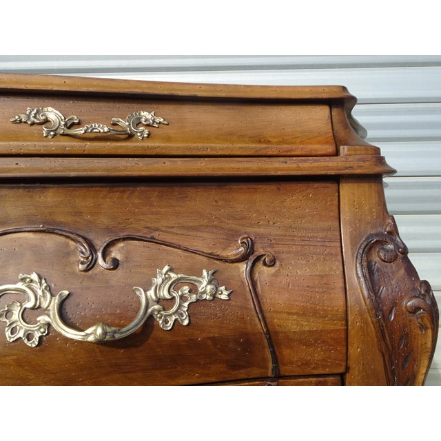 Brown Louis XV Style Chest of Drawers in Walnut, 1950s For Sale - Image 8 of 18