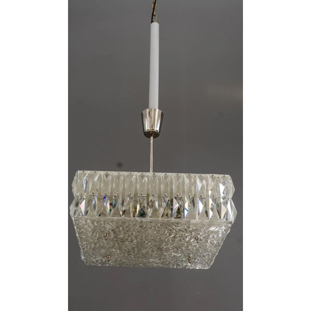 Mid-Century Modern Textured Glass Chandeliers by J. T. Kalmar for Kalmar, Austria, 1950s, Set of 2 For Sale - Image 3 of 18