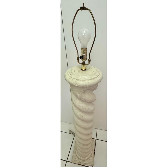 Vintage Plaster Swirl Floor Lamp Ala Michael Taylor For Sale - Image 9 of 9