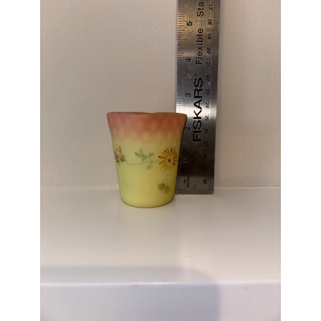 Glass 19th Century Mt. Washington Diamond Quilted Burmese Glass Toothpick Holder For Sale - Image 7 of 9