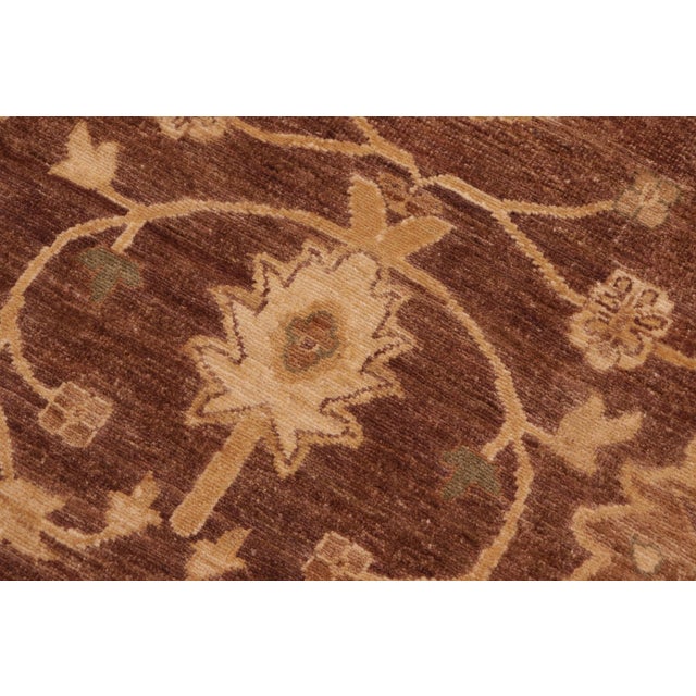 Classic Ziegler Brown Tan Hand-Knotted Wool Rug - 8'2'' X 10'1'' For Sale In New York - Image 6 of 8
