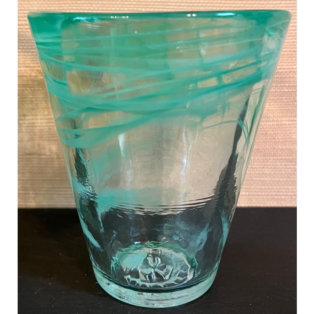 Ulrica Hydman-Vallien Kosta Boda Mine Tumbler Set Green Art Glass Ulrica Hydman Vallien For Sale - Image 4 of 6