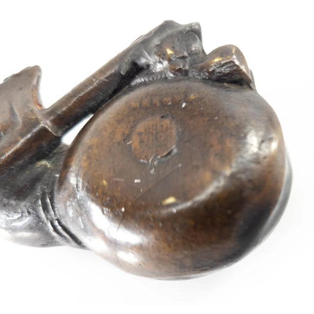 Bronze 20th Century Japanese or Chinese Bronze Double Gourd Form Water Dropper For Sale - Image 8 of 9