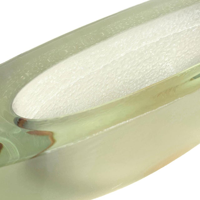 2000 - 2009 Hot Cast Glass Winged Canoe Bowl W/ Copper Base by George Bucquet For Sale - Image 5 of 9
