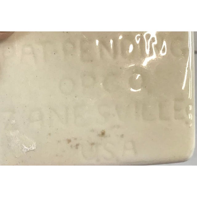 Ceramic Vintage Zanesville Usa Small Planter With Flower Design For Sale - Image 7 of 9