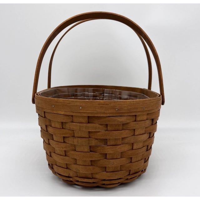Vintage Longaberger Oval Market Basket With American Celebrations Liner, Protector For Sale - Image 4 of 5