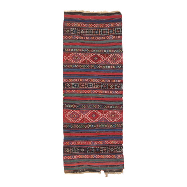 1880's Antique Caucasian Shahsavan Kilim Rug - 02'06 X 06'09 For Sale