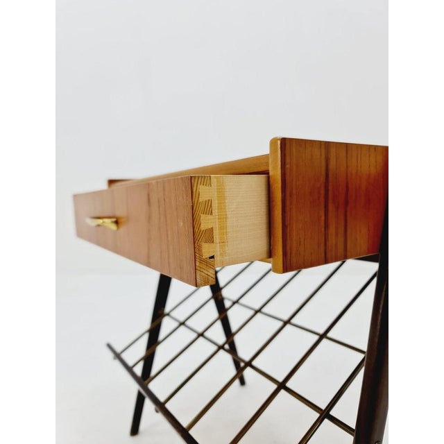 Danish Teak and Brass Nightstands, 1960s, Set of 2 For Sale - Image 9 of 12