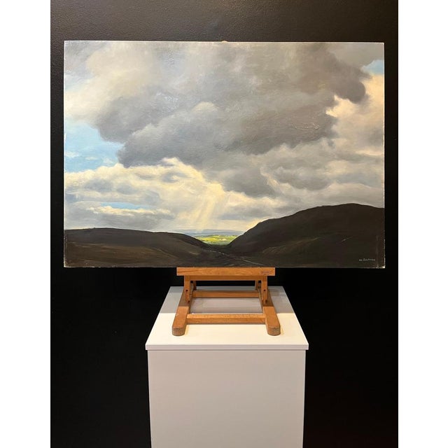 Claude Sauthier, Mountains of Fovez, 1970s, Oil on Wood For Sale - Image 9 of 12