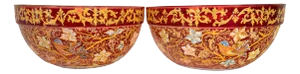 Pair of Antique Red Art Glass Enamel Bowls for the Islamic Market French or Bohemian Moser Lobmeyr, 1900