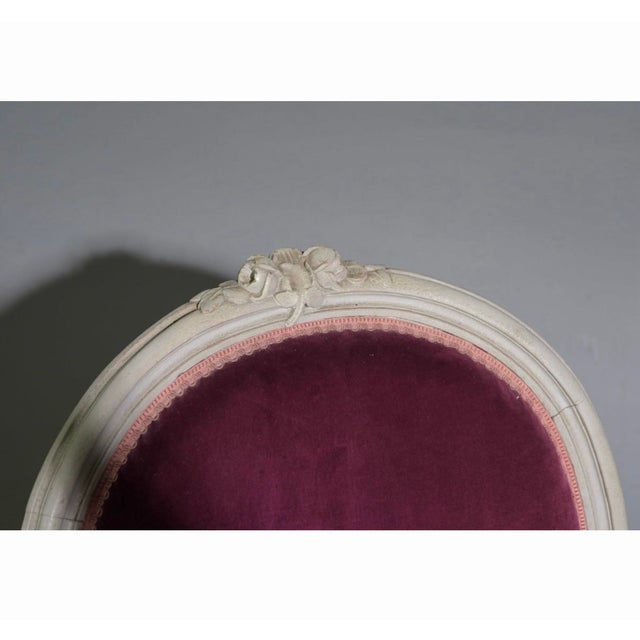 Late 19th Century 2 Louis XV Style Painted Arm Chairs For Sale - Image 6 of 6