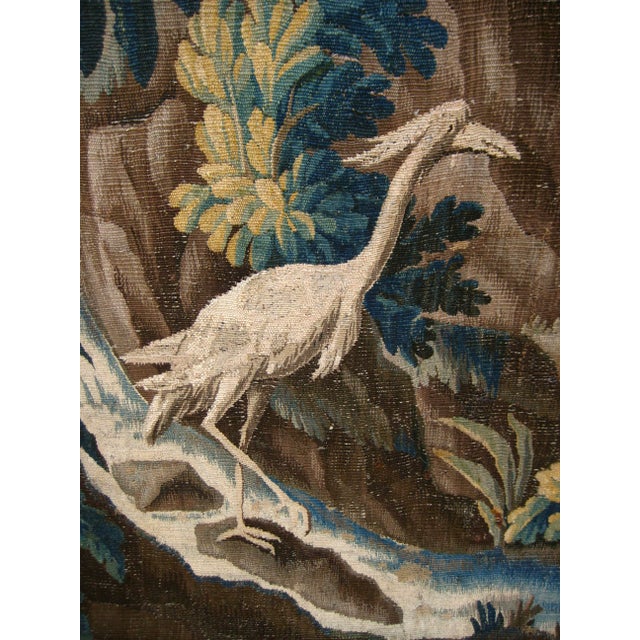 Aubusson Verdure Tapestry Waterfall With an Heron and Bridge Jean-Batiste Pillement Circa 1750 For Sale - Image 6 of 18