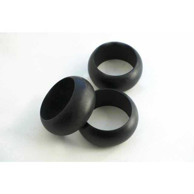 1990s 1990s Black Wood Bangle Bracelet For Sale - Image 5 of 5