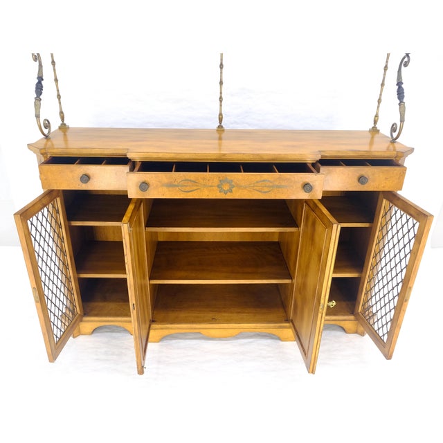 Berkey & Gay Regency Gallery Etagere Top Light Burl Walnut Sideboard Credenza c1920s MINT! For Sale - Image 4 of 18