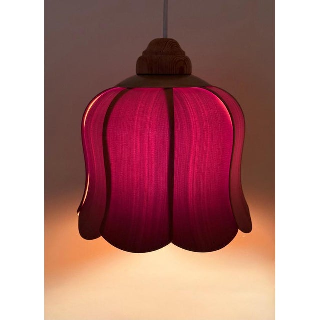 Swedish Flower Pendant Lamp in Pine, 1970s For Sale - Image 9 of 12