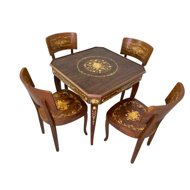 A beautifully crafted Italian multi-game table set, showcasing exceptional versatility and decorative appeal. This...
