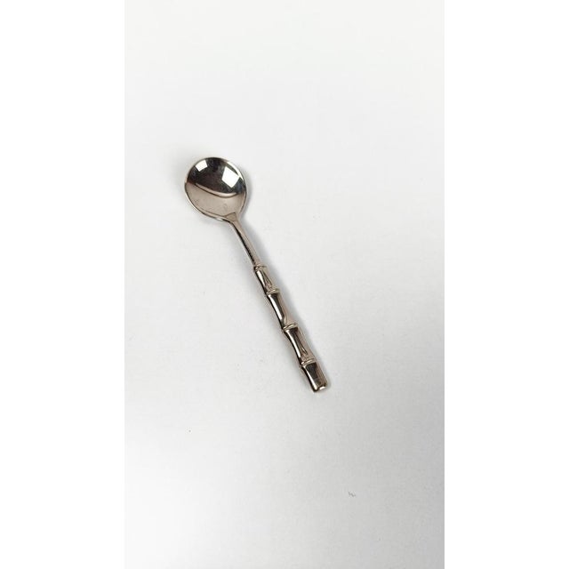 Gold Vintage Hollywood Regency Silver Plate and Faux Bamboo Teaspoons, 1970s, Set of 12 For Sale - Image 8 of 16