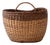 Vintage Large Wicker Gathering Basket For Sale