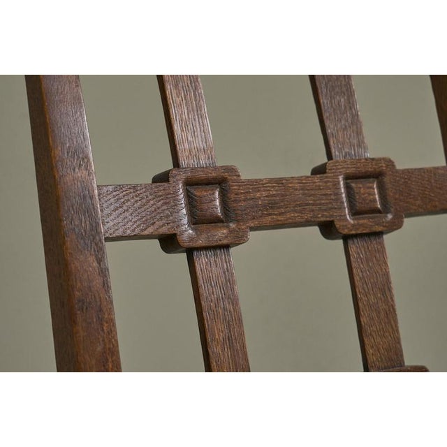 French Chairs in Oak and Velvet, 1940s, Set of 4 For Sale - Image 6 of 14