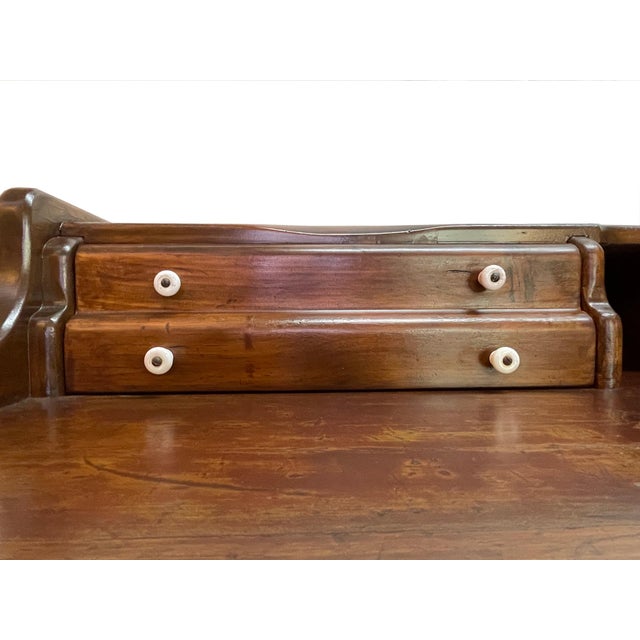 Early 20th Century Victorian Solid Pine Writing Desk With Hutch For Sale - Image 15 of 17