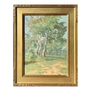 Early 20th Century Tree Landscape Oil Painting
