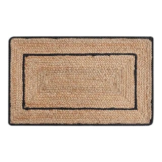 Hand-Woven Natural Jute Floor Mat For Sale