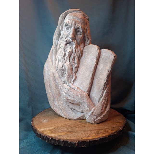 Vintage 1967 Arnold Bergier Moses Ten Commandments Sculpture Austin Productions MCM Bust For Sale - Image 13 of 14