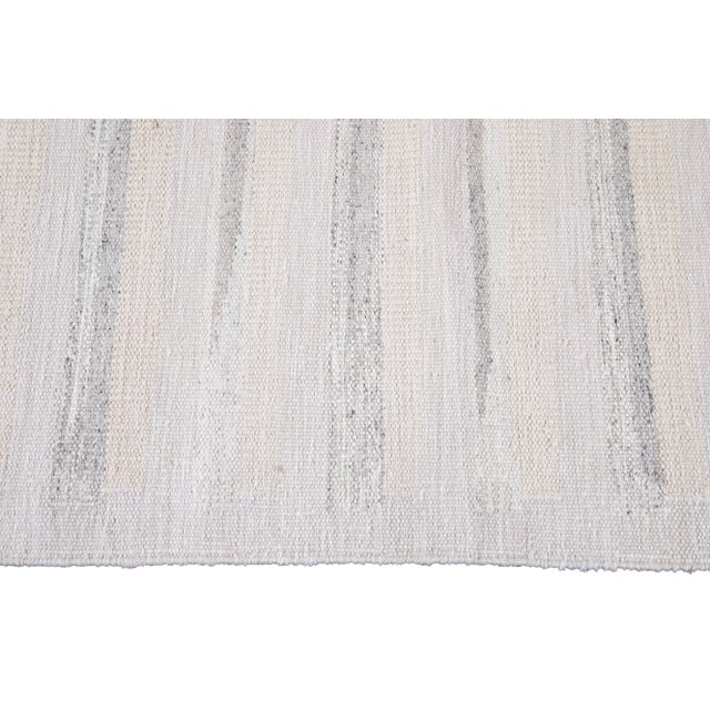 Ivory 21st-Century Modern Swedish Style Ivory Wool Rug For Sale - Image 8 of 13