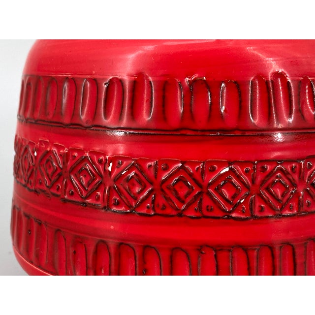Ceramic Rimini Rosso Vase by Aldo Londi for Bitossi, Italy, 1960s For Sale - Image 7 of 15