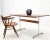 Mid-Century Modern Teak & Chrome Base Mid Century Danish Modern Petit Desk Console Writing Table For Sale - Image 3 of 12