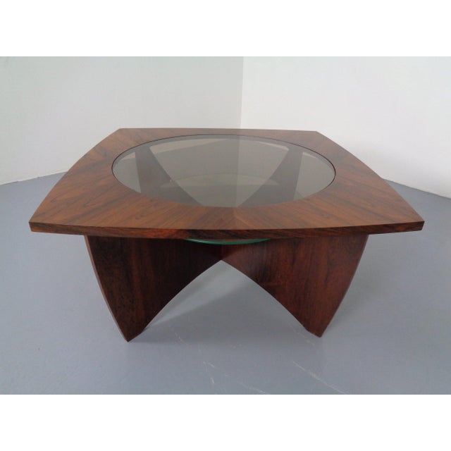 Vintage Rosewood and Glass Coffee Table, Denmark, 1960s For Sale - Image 4 of 13