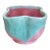 Midcentury Pink/Blue Drip Small Pottery Bowl For Sale