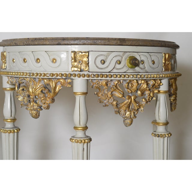 1940s Carved and Painted Half-Moon Console Tables, Italy, 1940s, Set of 2 For Sale - Image 5 of 18