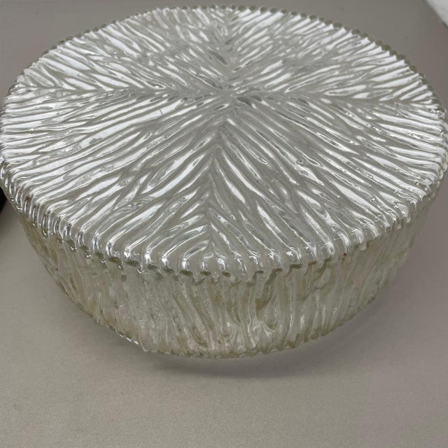 Textured Wall Ceiling Light in the style of Helena Tynell for Glashütte Limburg, 1960s For Sale - Image 12 of 17