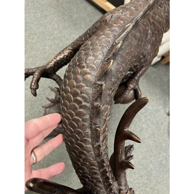 Large Bronze Chinese Dragon Water Feature Sculpture For Sale - Image 6 of 8