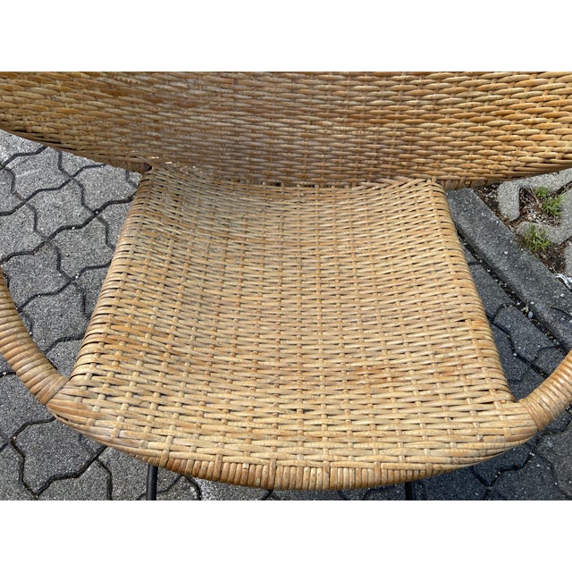Modernist Wicker Cane Rocking Chair, 1960s For Sale - Image 18 of 18