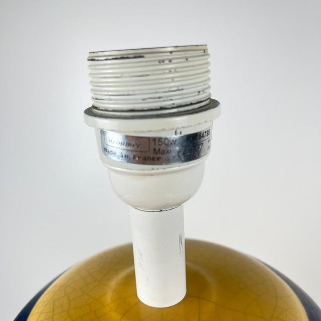 Black Large Ceramic Table Lamp by L. Drimmer, 1950s-1960s For Sale - Image 8 of 16