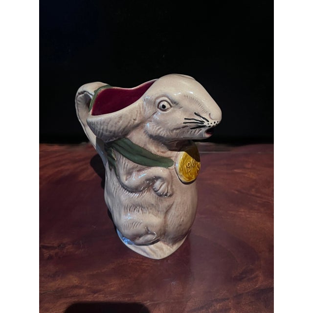 French Majolica Rabbit Pitcher Made for the Int'l Exhibition in Paris ...