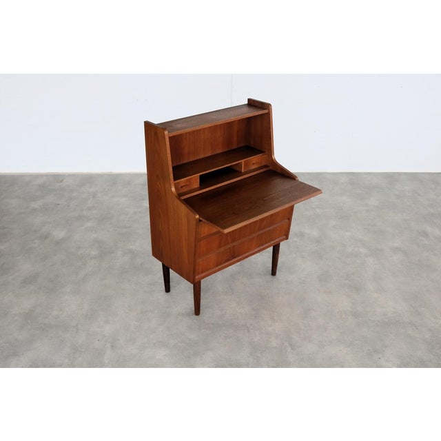 Brown Vintage Danish Secretary in Teak, 1960s For Sale - Image 8 of 9