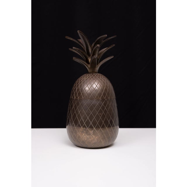 Metal Vintage Brass & Bronze Pineapple Box, France, 1960s For Sale - Image 7 of 8