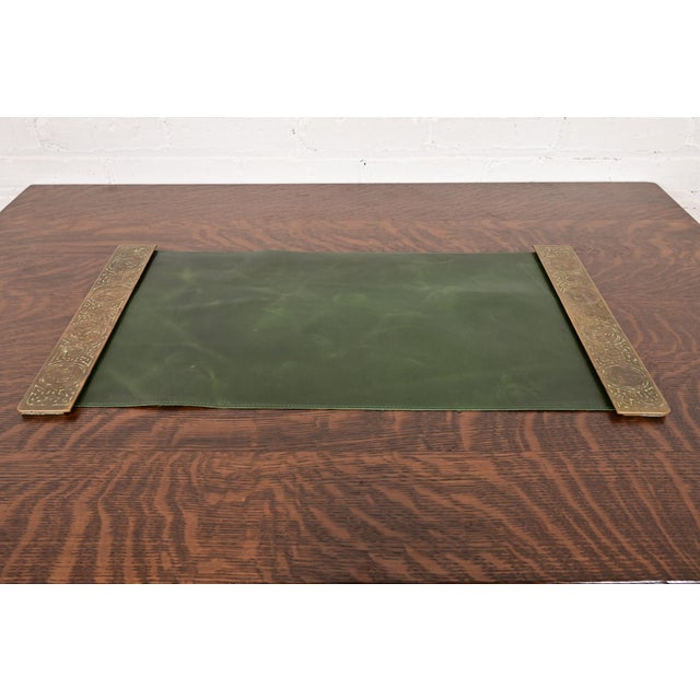 A gorgeous pair of antique Art Deco or Arts & Crafts period bronze blotter ends featuring symbols of the Zodiac with a...